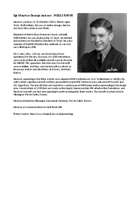 A preview of a PDF biography for Jackson, Maurice George